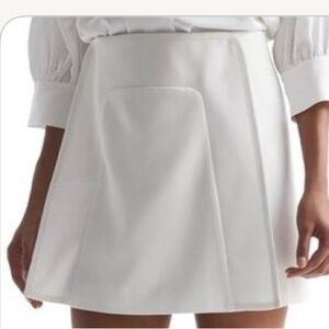 Reiss Tate Wool Blend Ivory A Line Skirt Sz 0